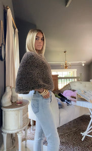 Chocolate Faux Fur Poncho