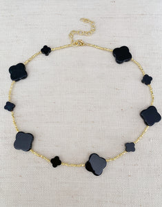 Short Black Clover necklace