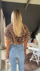 Cheetah Faux Fur Shrug