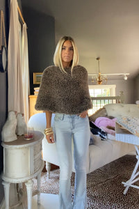 Chocolate Faux Fur Poncho