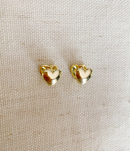 Double Heart studs