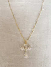 Load image into Gallery viewer, Pearl Cross necklace