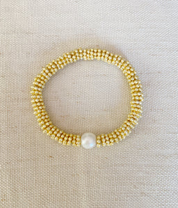 Pearl on Snake bracelet