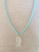 Load image into Gallery viewer, White Gemstone Sardine on Bead necklace