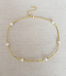 Multi Pearl on Knots choker