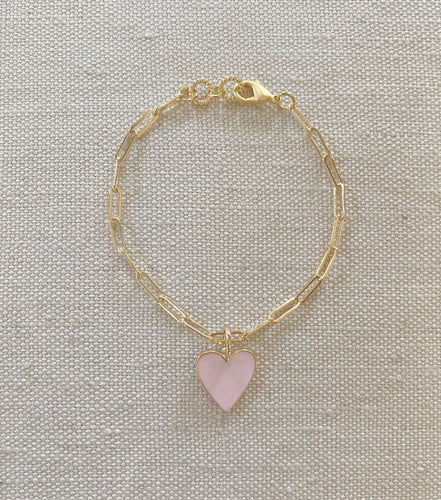 Small Enamel Heart bracelet