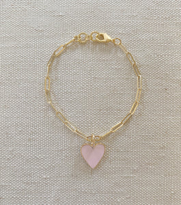 Small Enamel Heart bracelet