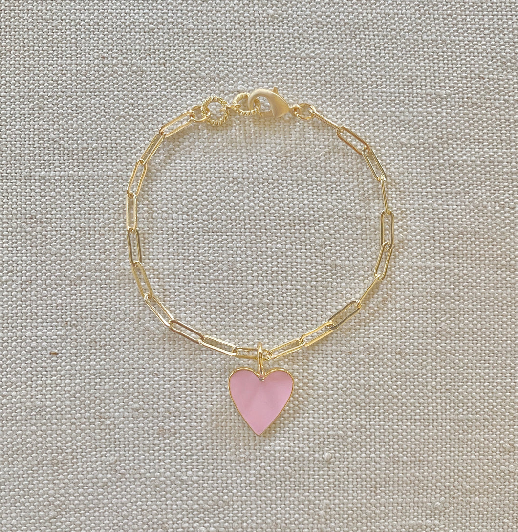 Small Enamel Heart bracelet