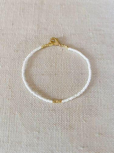 White with Gold Band bracelet