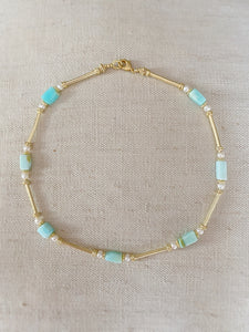 Blue Bar on Stick necklace