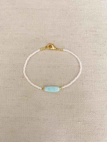 Blue Bar on White bracelet