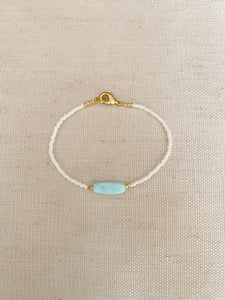 Blue Bar on White bracelet