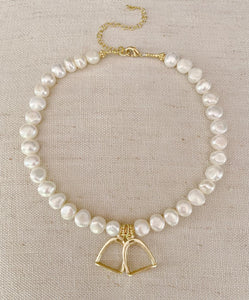 Stirrup on Pearl necklace