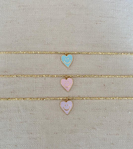 Enamel Smiley Heart choker