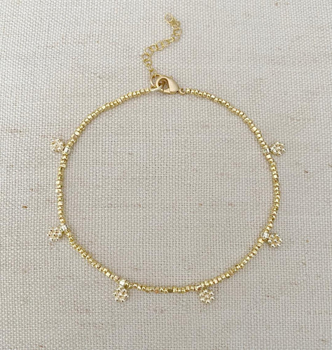 Multi Daisy anklet