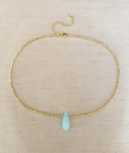 Aqua Teardrop necklace