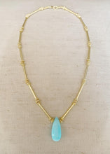 Load image into Gallery viewer, Aqua Teardrop on Stick necklace