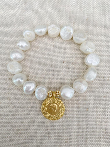 Rocky Pearl with Coin bracelet