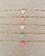 Load image into Gallery viewer, Small Enamel Heart on Chain choker