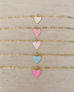 Small Enamel Heart on Chain choker