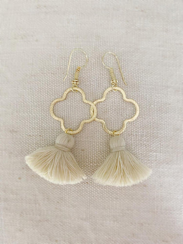 Open Clover Tassel earrings