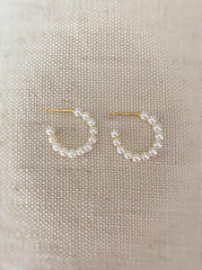 Pearl Hoop Huggie earrings