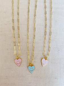 Enamel Smiley Heart necklace